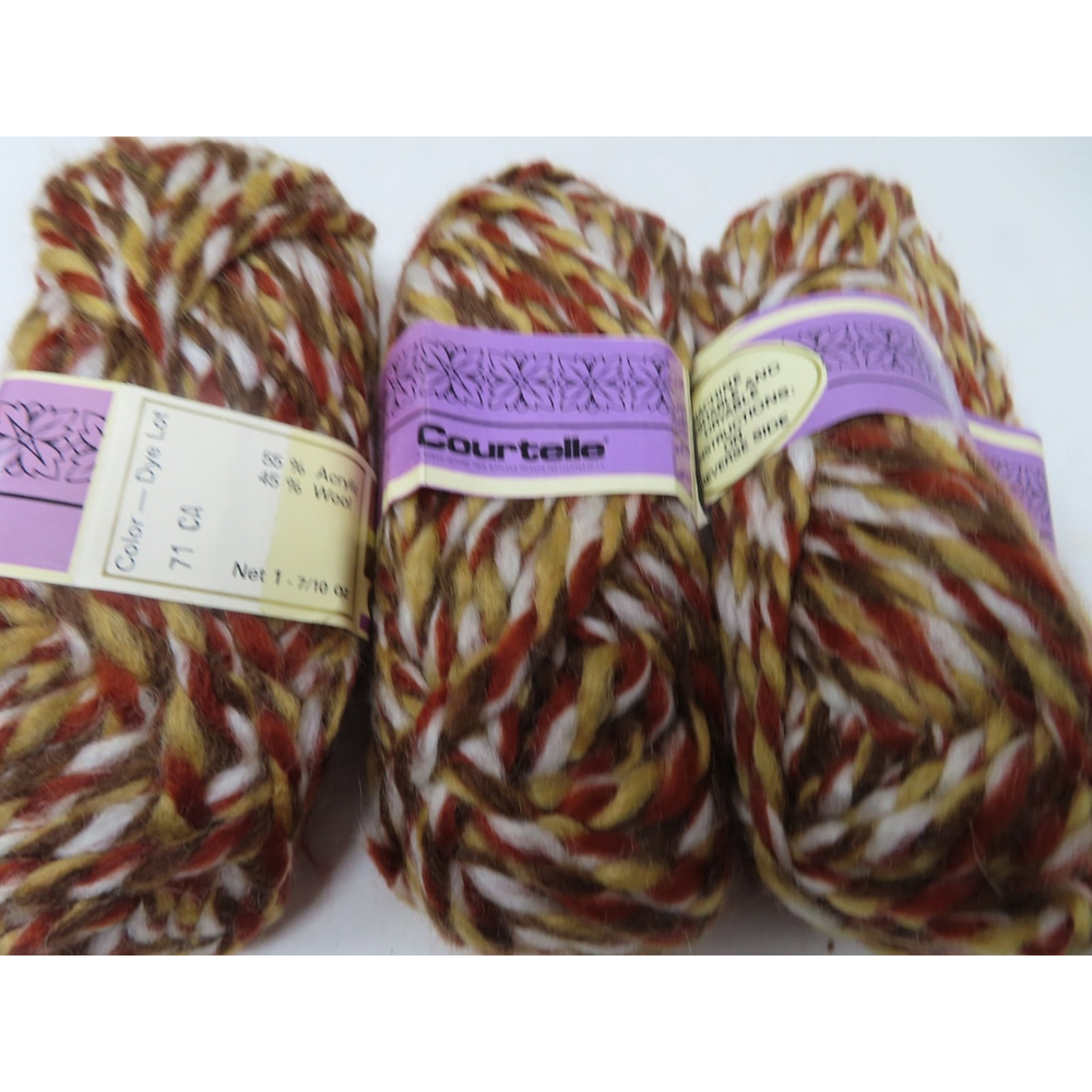 Vtg LOT 3 Unger Yarn Skeins Acrylic WOOL Courteile Tweed 1.7oz Each Belguim